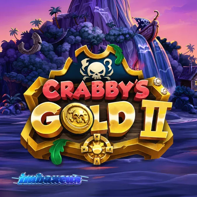 Tampilan layar permainan slot Crabby’s Gold 2 dengan tema bajak laut dan grid 6x4.